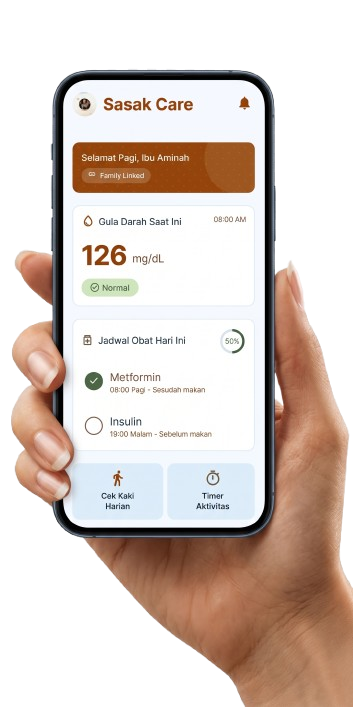 Tampilan Aplikasi Sasak Care di HP Android
